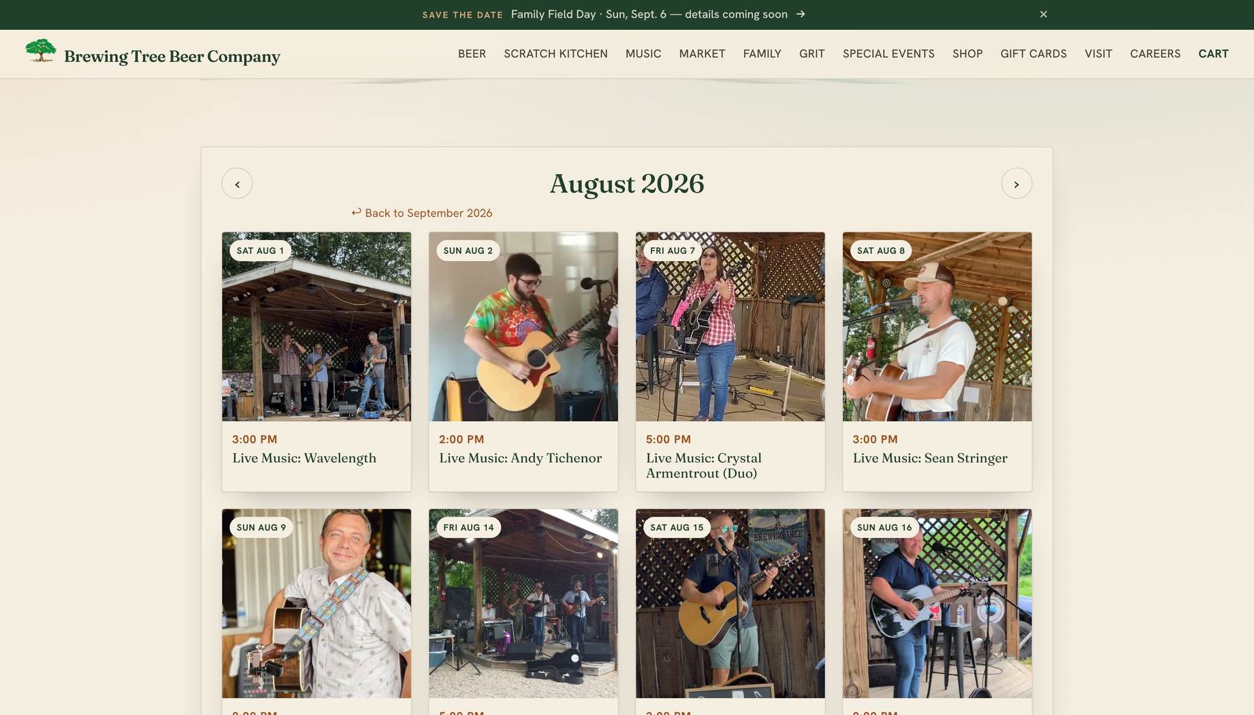 Brewing Tree events page